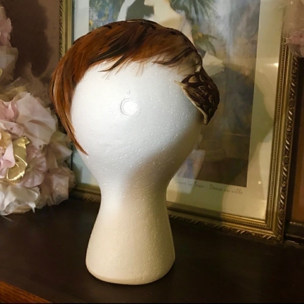 VINTAGE 1960'S PHEASANT FEATHER HEAD BAND - Picture 3 of 7